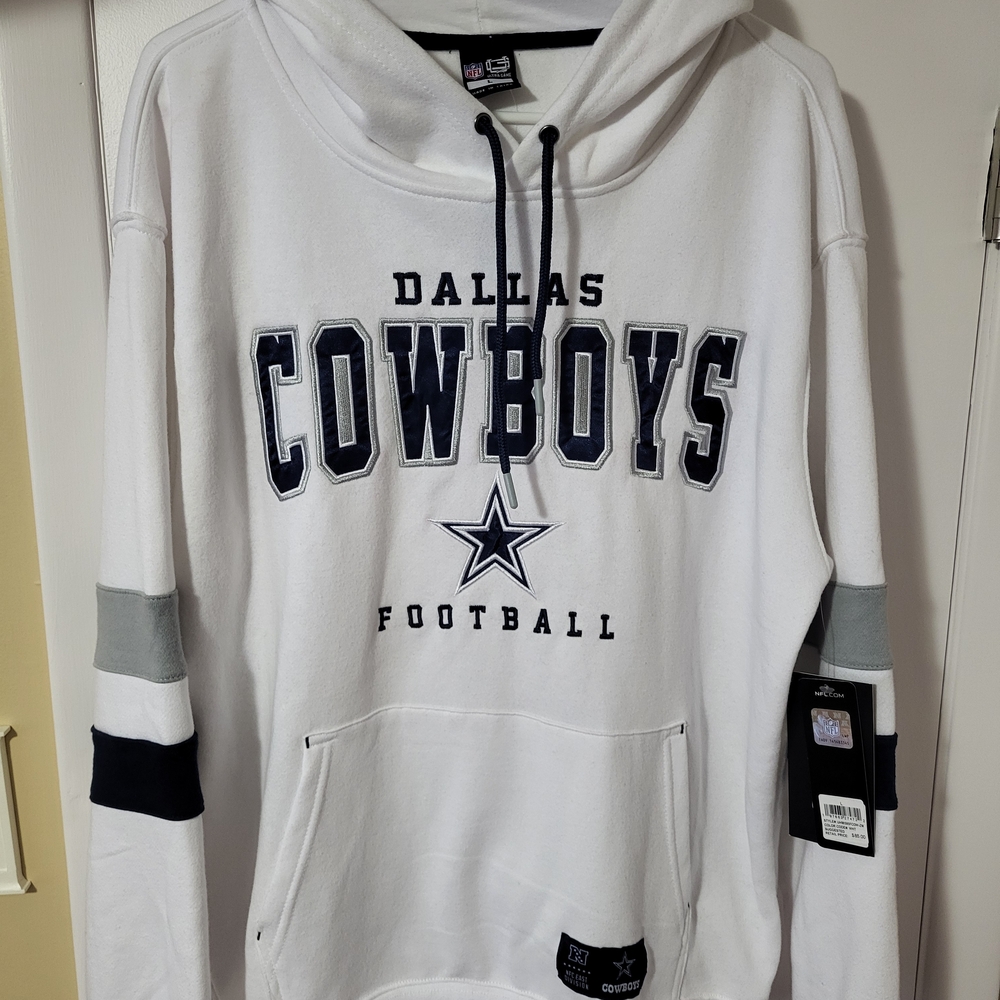 NFL Dallas Cowboys White and Navy Hoodie